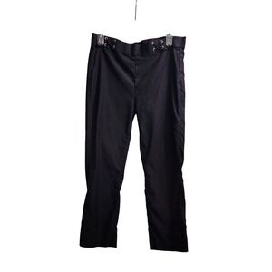 Rafaella Cropped‎ Pants Eyelet Detail Stretch Black Trousers Size 10